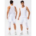 thumbnail image 3 of Graflsoa Men's Asymmetrical Length Basketball Compression Pants with Mesh Crotch, White, EU Size 2XL (21330#), 3 of 6