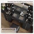 thumbnail image 6 of Yanosaku Vanity With Power Outlet, Vanity Desk With Mirror And 10 LED Lights, 10 Drawers Makeup Vanity With 6 Shelves, Fold-Up Panel, Vanity Table With Chair For Bedroom, 6 of 6