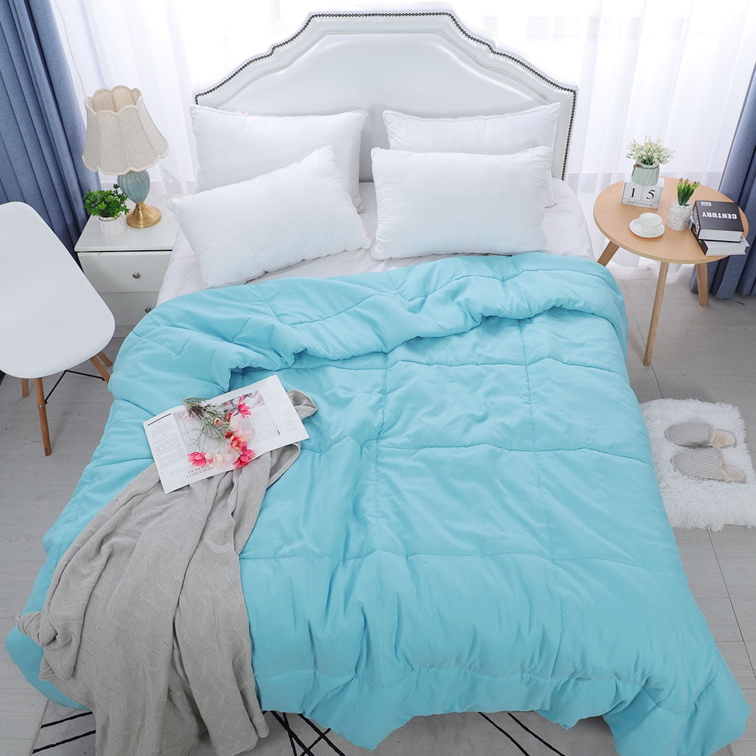 light blue comforter