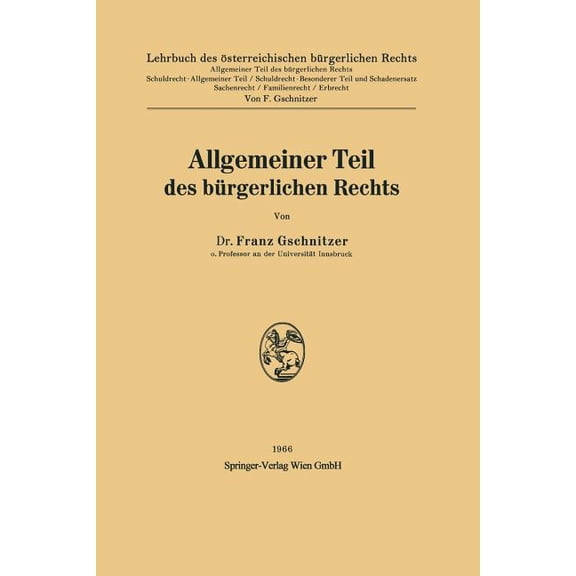 Allgemeiner Teil Des Bürgerlichen Rechts, (Paperback)