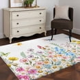 thumbnail image 3 of Area Rugs 2.7'x5', Wildflowers Carpet for Living Room Bedroom Dining Room, Farmhouse Country Dragonfly Butterfly Floral Throw Kitchen Rugs Non Slip Washable Rectangle Indoor Outdoor Rugs, 3 of 8