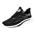 thumbnail image 3 of Men's Lace Up Casual Sports Shoes Lightweight Slip On Sneakers Breathable Non Slip Running Shoes with Arch Support Gray Size 9, 3 of 4