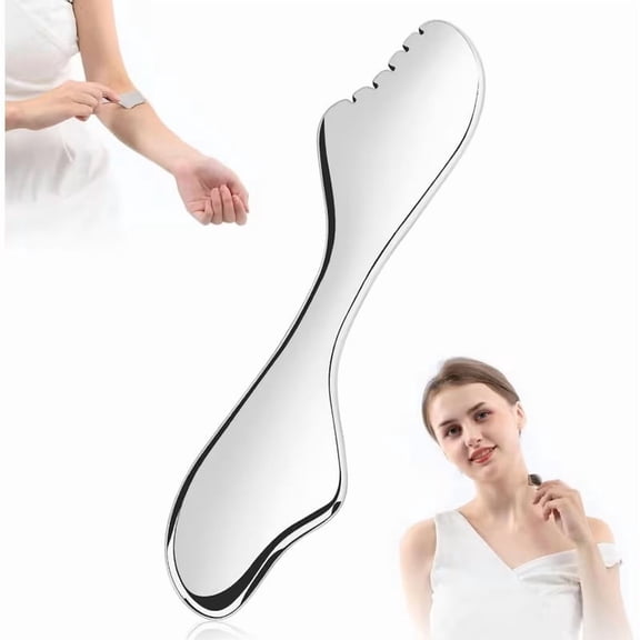 Stainless Steel Gua Sha Board for Face and Body Ergonomic Facial Massage Tool for Skincare, Lymphatic Drainage, Muscle Tension Relief, Portable and Easy Clean