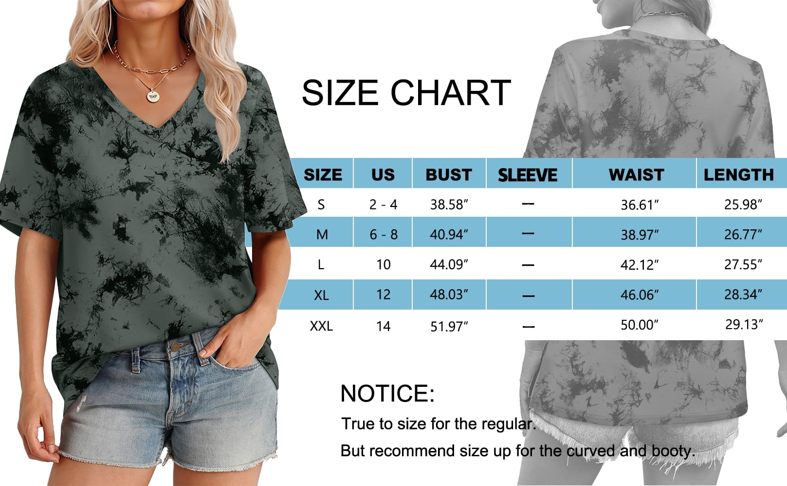 MOSHU Womens T-Shirts V Neck Short Sleeve Loose Tees Tops Casual Tie Dye Shirts for Women