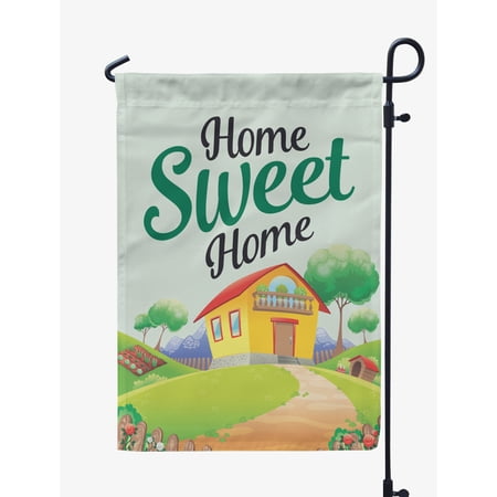 Printtoo White Home Sweet Home Garden Summer Camping Flags For Campers Double SidedFlagOutdoor Decor Sign CampsiteFlag