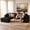 Black, variant on Melocadol 4-Seat Boneless Corduroy Cloud Sofa, No Assembly Required 720lbs Capacity, L-Shaped Modular Sectional with Ottoman, Beige