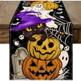thumbnail image 1 of Qucyy Halloween Table Runner Pumpkin Black Cat Halloween Table Runners 72 Inches Long Happy Halloween Boo Ghost Theme Decor for Kitchen Dining Table Home Party Decorations Halloween 13\, 1 of 5