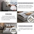 thumbnail image 3 of Tabaray Modern Bed Frame King Size, Upholstered King Bed Frame with Headboard, Removable Cushion Solid Wood Platform Bed for 6"-12" Heights of Mattress, Removable Covers for Bedroom,  Light Gray, 3 of 9