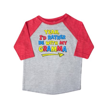 

Inktastic Yeah I d Rather be with My Gramma in Red Yellow and Blue Gift Toddler Boy or Toddler Girl T-Shirt