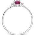 thumbnail image 2 of 14K White Gold Diamond & Ruby Birthstone Ring (Size 6) Made In India xbr220, 2 of 5