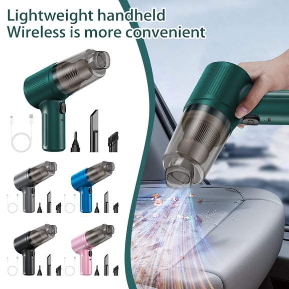 Car Vacuum Cleaner Cordless Handheld, Portable High Power Wet Dry Vacuum with Blower Function, Rechargeable Mini Auto Vacuum for Car Interior Detailing, Black, 1Pcs