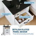 thumbnail image 4 of Kojooin Farmhouse Rustic Nightstand with Charging Station, 2-Drawer Bedside Table with USB Ports and Outlets, 4 of 8