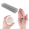 thumbnail image 4 of Unique Bargains 1 Pc 7 Grids Single Row Pill Case Waterproof for Travel Clear Gray, 4 of 6