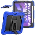 thumbnail image 6 of FJLBDE Case for iPad Air 5th Generation / iPad Air 4th Generation 10.9 inch, Rugged Shockproof Tablet Cases Cover with Kickstand Shoulder Strap, Blue, 6 of 7