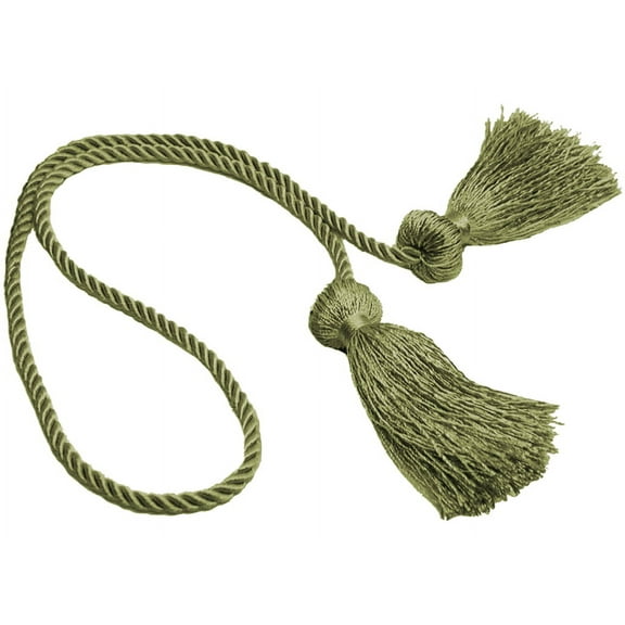 Decorative Double Tassel Curtain and Drapery Tieback / Holdback, 3" Tassel (7.5cm), 27" Spread (68.5cm) # CCT, Dark Khaki Green #L80 (Dark Khaki Beige Green) Sold Individually