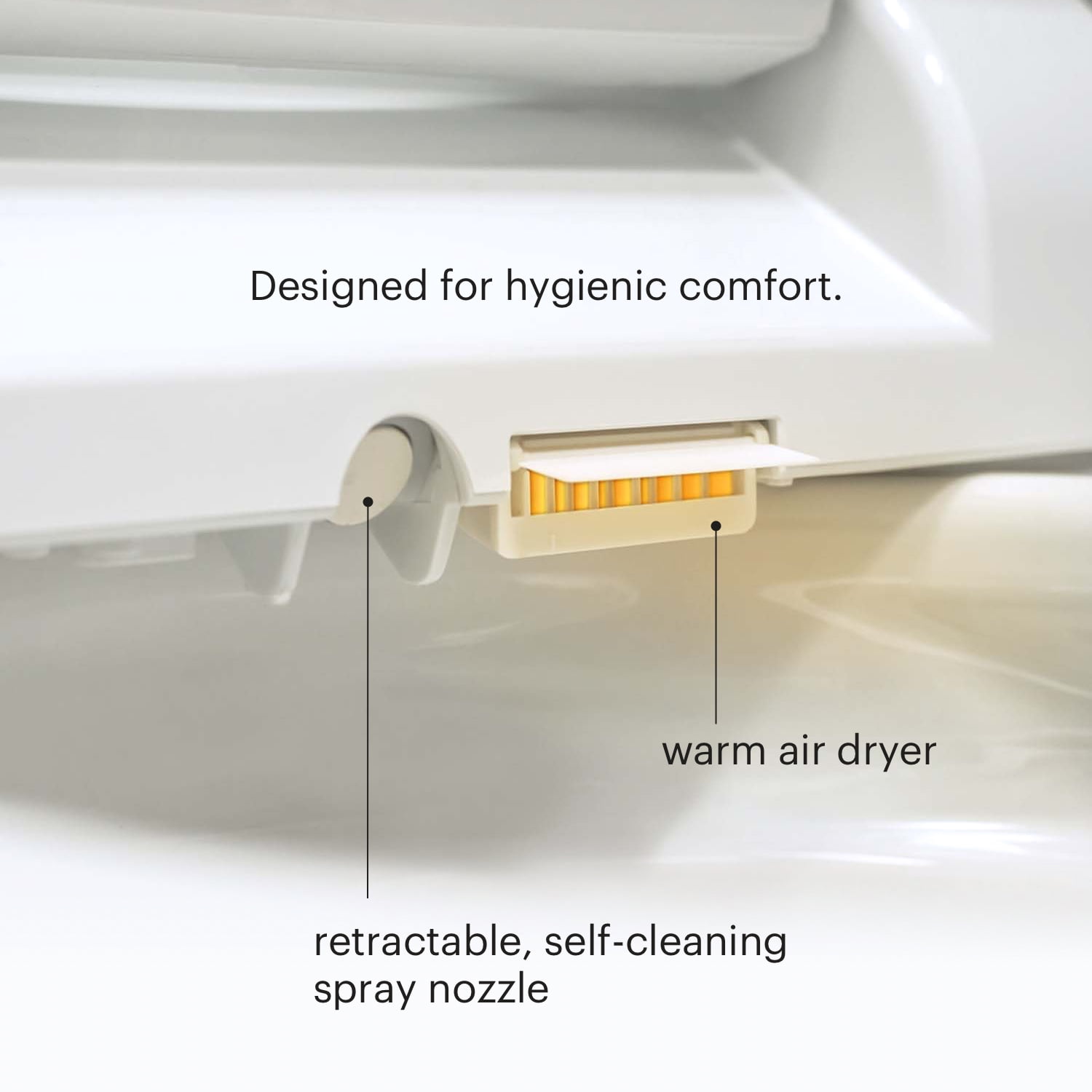 Brondell Swash SE600 Bidet Toilet Seat, Fits Elongated Toilets, White - Oscillating Stainless-Steel Nozzle, Warm Air Dryer, Ambient Nightlight