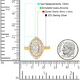 thumbnail image 4 of Yellow Tone, Simulated Cubic Zirconia Size-10 Marquise Vintage Art Deco Halo Wedding Engagement Bridal Ring 925 Sterling Silver, 4 of 7