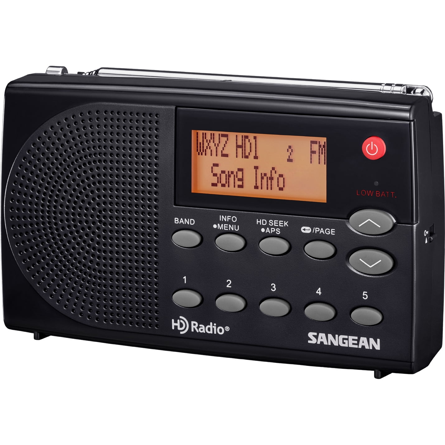 Sangean Portable AM/FM Radio, Black, HDR-14