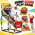 thumbnail image 3 of HXFOU Arcade Basketball Hoop Game for Kids with Ball Return, 3-in-1 Sports Indoor Outdoor Set Toys for Ages 4-12, 3 of 10