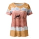thumbnail image 4 of Mujeres Casual Cuello Redondo Manga Corta Estampado Jersey Blusa Camiseta Tops Sueltos OAVQHLG3B Store  lin121212, 4 of 4