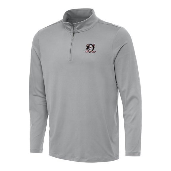 Men's Antigua Gray Anaheim Ducks Reprocess Quarter-Zip Top