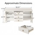 thumbnail image 3 of Atumcto Farmhouse TV Stand with Carved Doors, 3 Drawers & Adjustable Shelves, White, 3 of 11