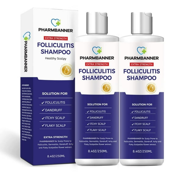 2Pcs Folliculitis, Seborrheic Dermatitis Shampoo, Anti Dandruff/Antifungal Shampoo, Scalp Psoriasis Treatment, Relieve From Itchy & Dry Scalp