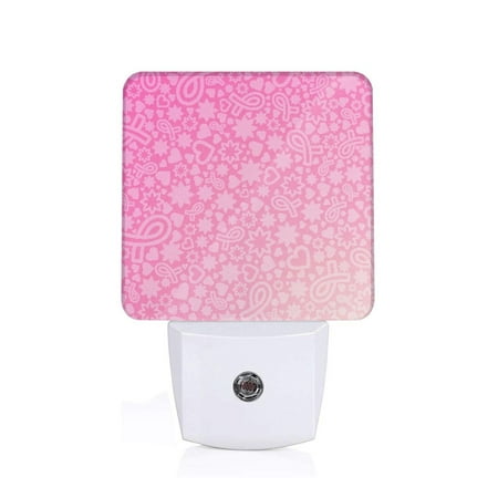 

Sigee Breast CancerN Ribbons Awareness for Night Lights Plug into Wall Dusk to Dawn Sensor Warm White Led Night Light 0.5W for Kid Hallway