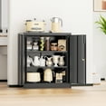 thumbnail image 4 of SUNCROWN Metal Storage Cabinet with Locking Doors, Lockable Cabinet with 2 Doors and Shelves, Black Cabinet with Lock, Small Steel Cabinet for Office, Garage, Home, Shop, 4 of 11