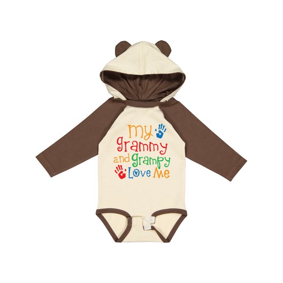 Inktastic My Grammy and Grampy Love Me Boys or Girls Long Sleeve Baby Bodysuit