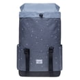 thumbnail image 3 of KAUKKO Vintage Casual polyster and Leather Rucksack Backpack (Nylon Greydot), 3 of 5