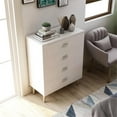 thumbnail image 4 of Bowery Hill Mid-Century Contemporary Wood 4-Drawer Chest in White, 4 of 8