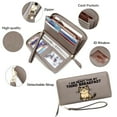 thumbnail image 4 of GEEAD Zip Around Wallet for Women Stylish RFID-Protected Wallet for Women Sarcastic Text Humor Grumpy Cat Daily Commute Essential Ideal GiftSoft Texture, 4 of 10