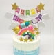 thumbnail image 2 of Bandera de pastel de feliz cumpleaños, tarjeta de decoración de mesa de postres para fiesta con brillantina de feliz cumpleaños, 2 of 5