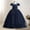 Navy, variant on Kiviey Girls Princess Dress Puffy Tulle Skirt Flower Gir Dresses Dress for Fashion Size 5-6