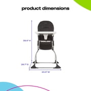 Cosco Kids Simple Fold Baby High Chair, Portable Feeding Chair, Black