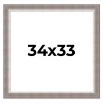 34x33 Frame Grey Real Wood Picture Frame Width 2.75 Inches | Interior Frame Depth 0.5 Inches |