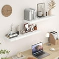 thumbnail image 5 of White Floating Shelves 48 Inch Long, Wood Wall Shelves 48x9.3x1.5, 9.3 Inch Deep Floating Shelf for Wall, Large White Shelves for Home Decor & Storage, 5 of 12