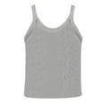 thumbnail image 5 of Women's Scoop Neck Ribbed Sleeveless Tank Top, Stretchy Casual Shirt for Workout or Everyday Summer Wear,Gray M, 5 of 5