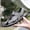 Gray, variant on Men Gray Printed Two-Wear Closed Toe Sandals Hollow Cutout Metal Rivet & Snap Strap Segmented Block Anti-Slip Outsole Outdoor Casual Leather Slippers