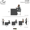 thumbnail image 5 of Counter Height 4 Person Sol-Mate Collaborative Table  | 3x5 All Laminate Face-To-Face Table With Double Power And Data Units| Asian Night White Cypress And Black, 5 of 9
