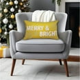 thumbnail image 2 of Old World Christmas Rectangular Decorative Holiday Pillow, Merry & Bright, 20in, 2 of 2