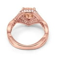 thumbnail image 3 of Pear Teardrop Engagement Ring Rose Tone Morganite CZ 925 Sterling Silver Size 6, 3 of 3