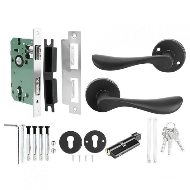 Juego de cerradura de puerta de aluminio Space con llave, manija de puerta con cerradura, accesorio de hardware para puerta interior