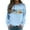Light Blue, variant on Fiaer Thanksgiving Sweatshirts for Women Plus Size Crew Neck Long Sleeve Pullover Letter Floral Graphic Baggy Tops White XL