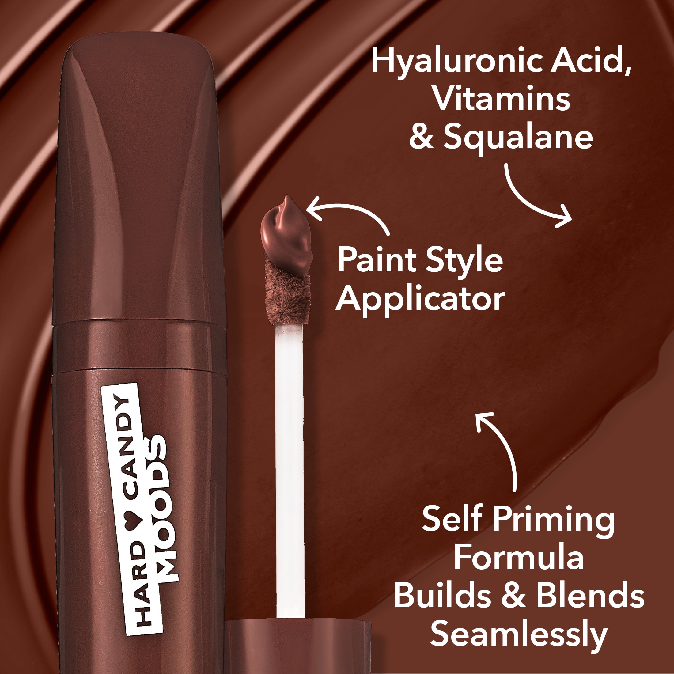 Hard Candy Moods Shadow Paint, Cream Eye Shadow & Shadow Primer, Matte Finish, Rich, Chocolate Brown