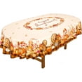 thumbnail image 2 of Thanksgiving Tablecloth Fall Pumpkin Turkey Table Cloth forHarvest Thanksgiving Kitchen Decoration - 54" X 72" Oval, 2 of 6