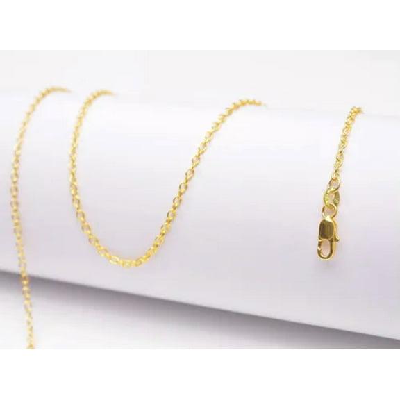 EOEMY Wholesale 16-30Inch 1Pcs 18K Yellow Gold Filled Rolo Chain Necklaces For Pendant-30