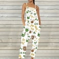 thumbnail image 1 of Styesk Pantalons pour Femmes Combinaisons Sans Manches Amples en Lin Jambes Larges, 1 of 5