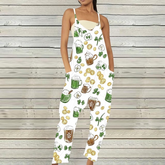 Styesk Pantalons pour Femmes Combinaisons Sans Manches Amples en Lin Jambes Larges